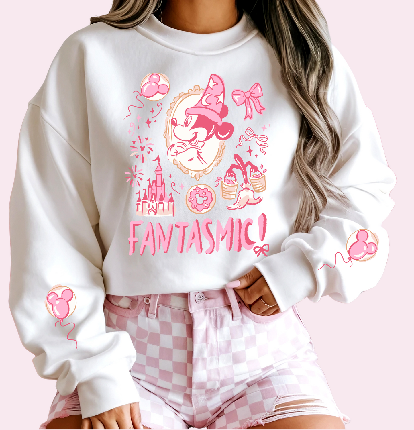 Pink Girly Fantasmic Crewneck - Shirt