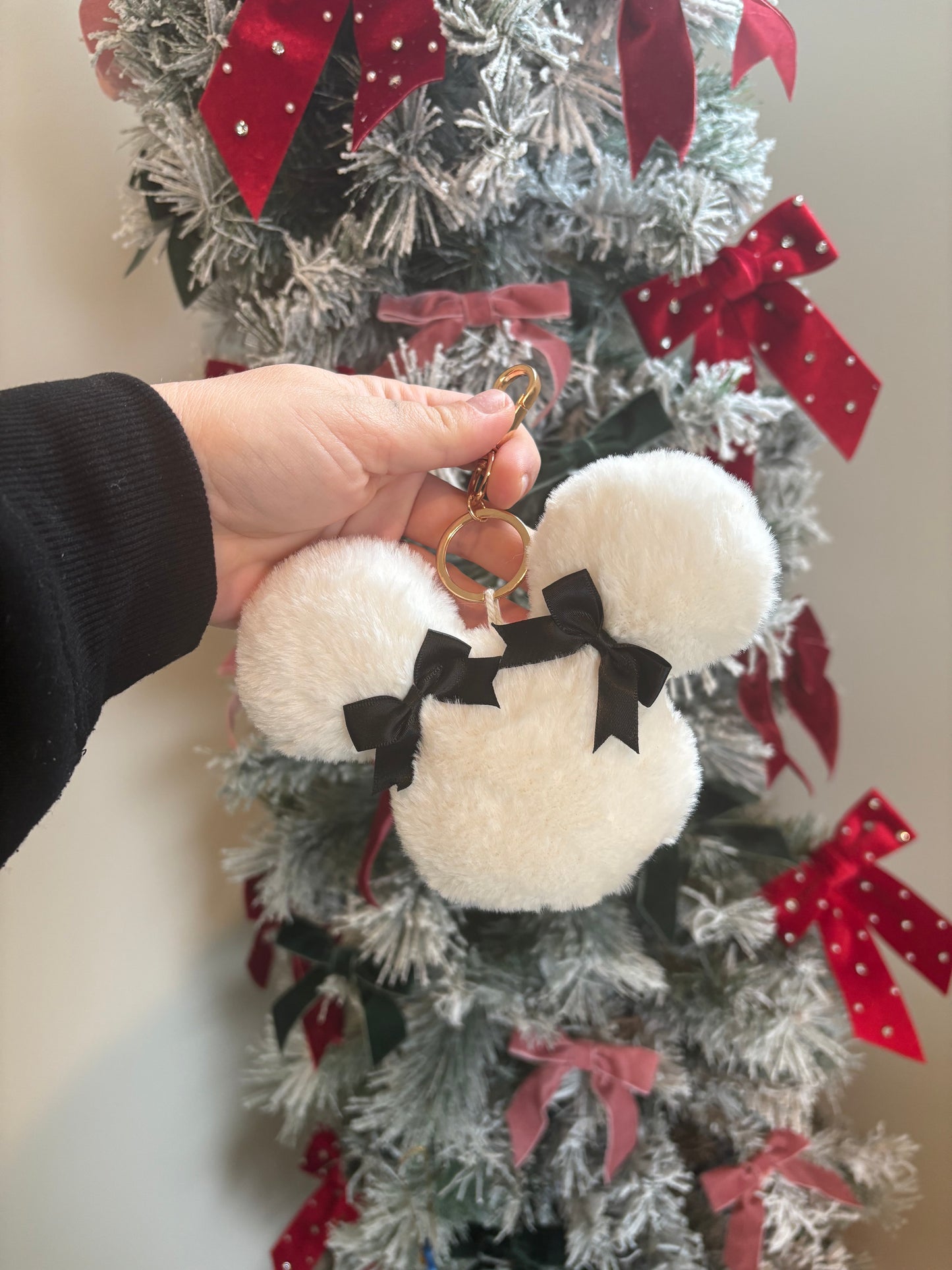 Cream Girly Mouse Plush Charm