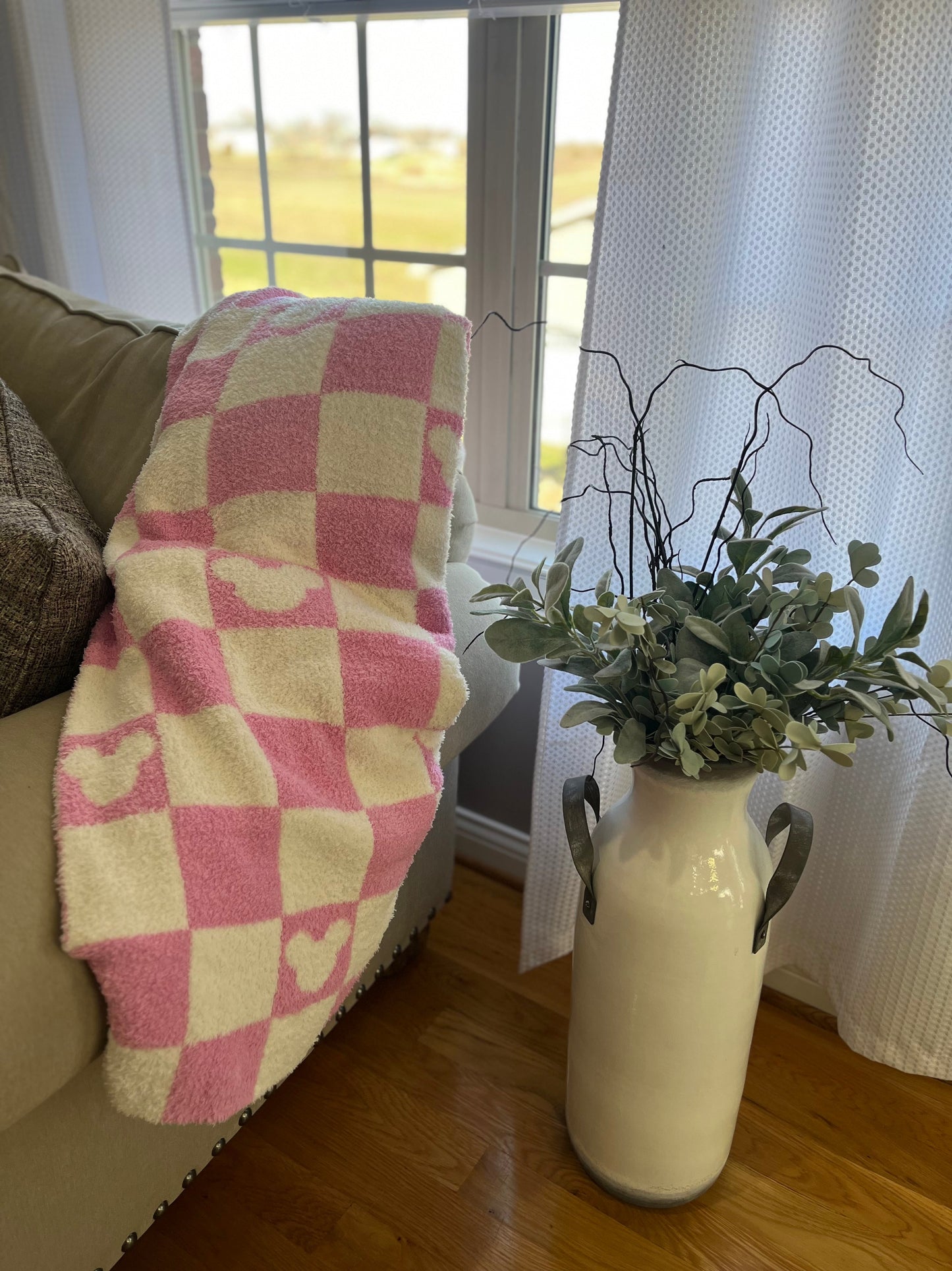 Checker Mouse Blanket - PINK