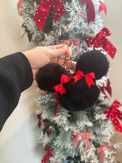 Black Girly Mouse Plush Charm