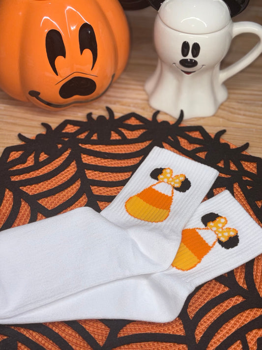 Halloween candy corn Socks - READY TO SHIP