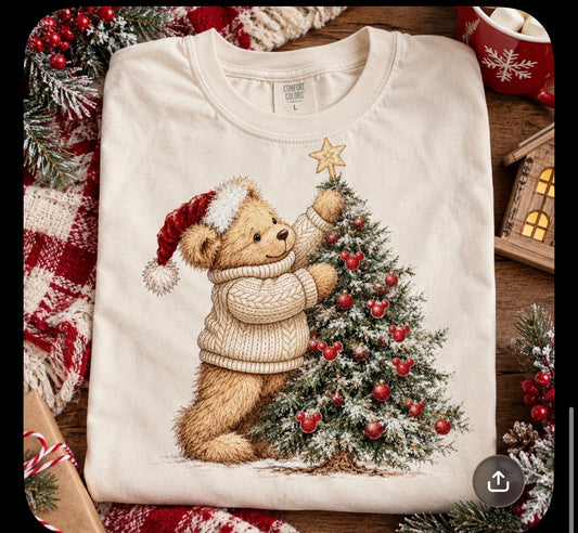 Christmas Tree Teddy Tee - PREORDER 3-4 WKS