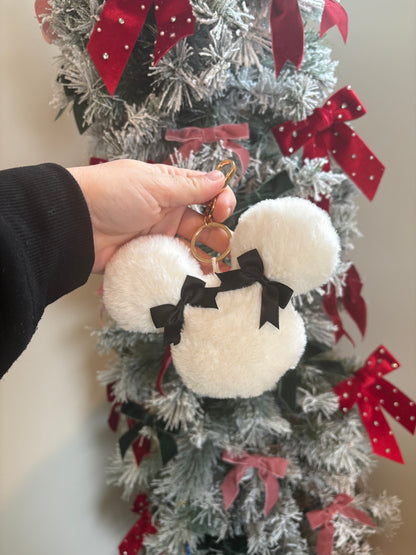 Cream Girly Mouse Plush Charm