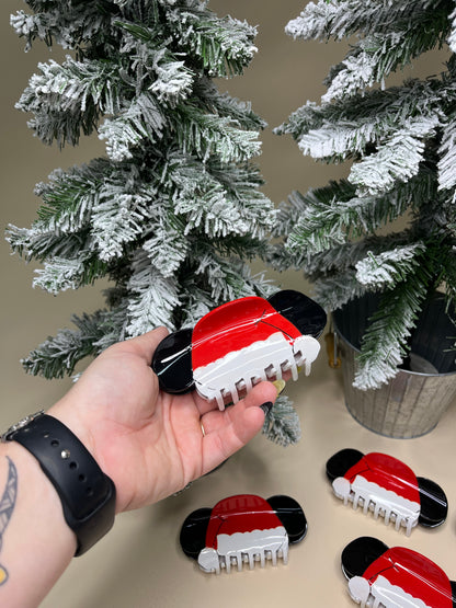 Mouse Santa Hat Claw Clip