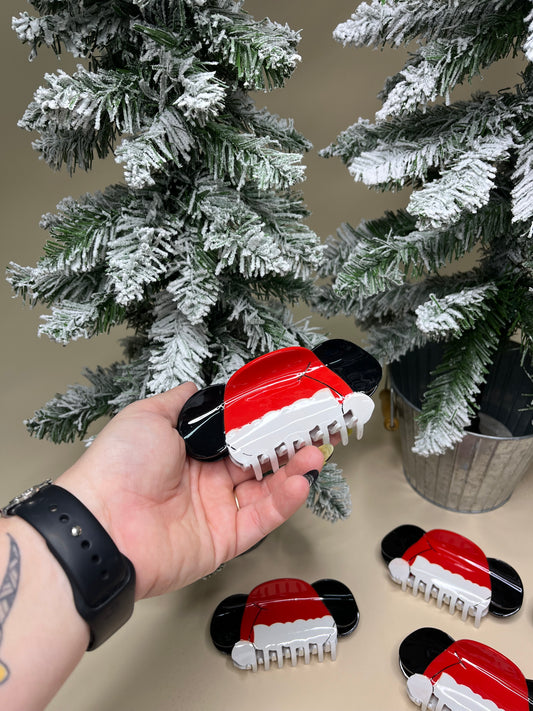 Mouse Santa Hat Claw Clip