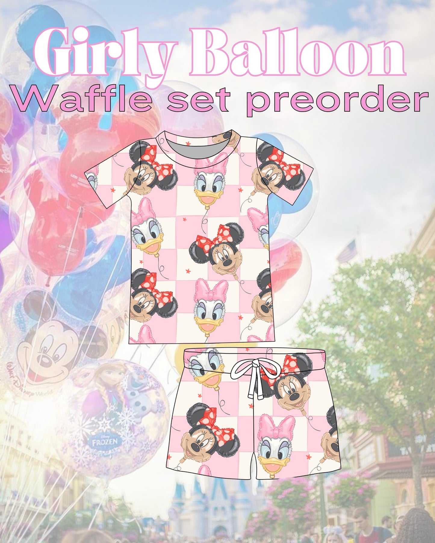 Girly Balloon Waffle Set- PREORDER!!!!