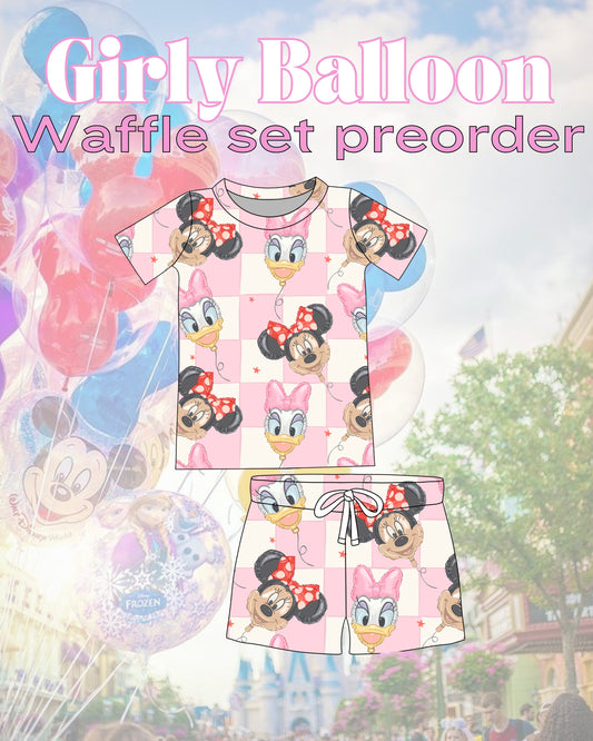 Girly Balloon Waffle Set- PREORDER!!!!