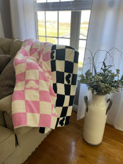 Checker Mouse Blanket - BLACK