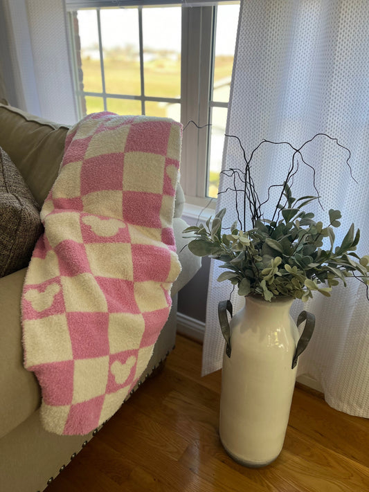Checker Mouse Blanket  - PINK